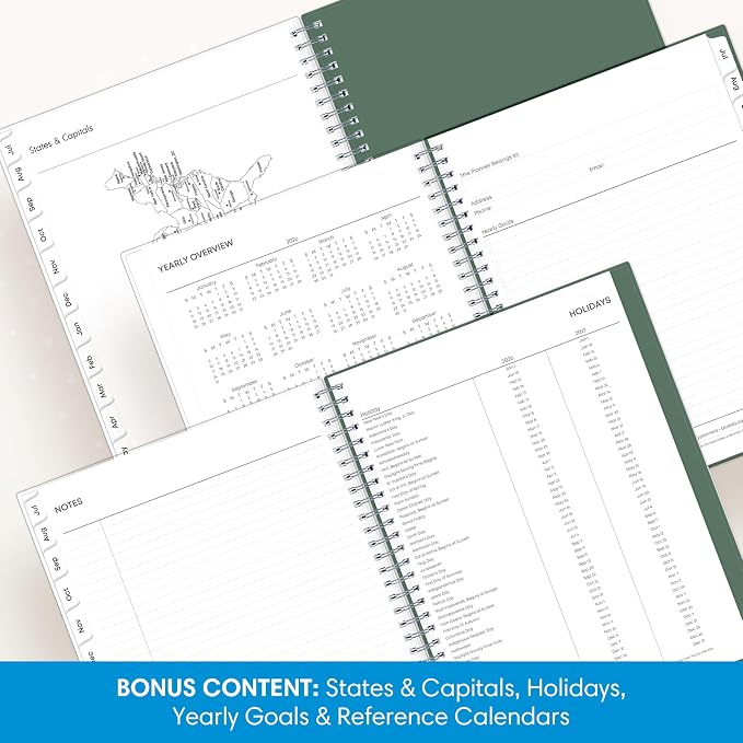 Blue Sky 2026-2027 Weekly and Monthly Academic Year Planner Calendar, July 2026 - June 2027, 8" x 10.875", Flexible Cover, Wirebound, Laminated Tabs, Seychelle