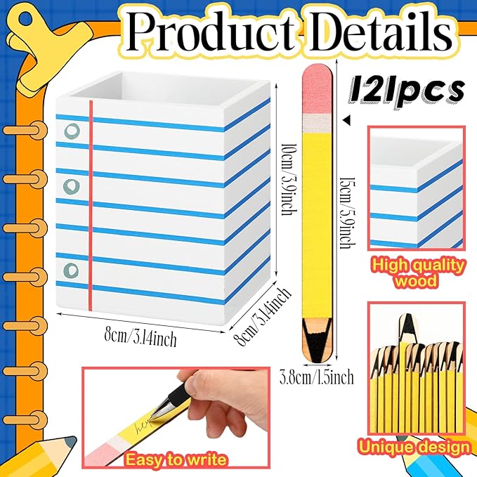 Gueevin 121 Pcs Pencil Flip Name Sticks with Notebook Storage Cup Classroom Talking Flip Sticks Teacher Student Management Grouping Tool for Educational Learning Classroom Supplies