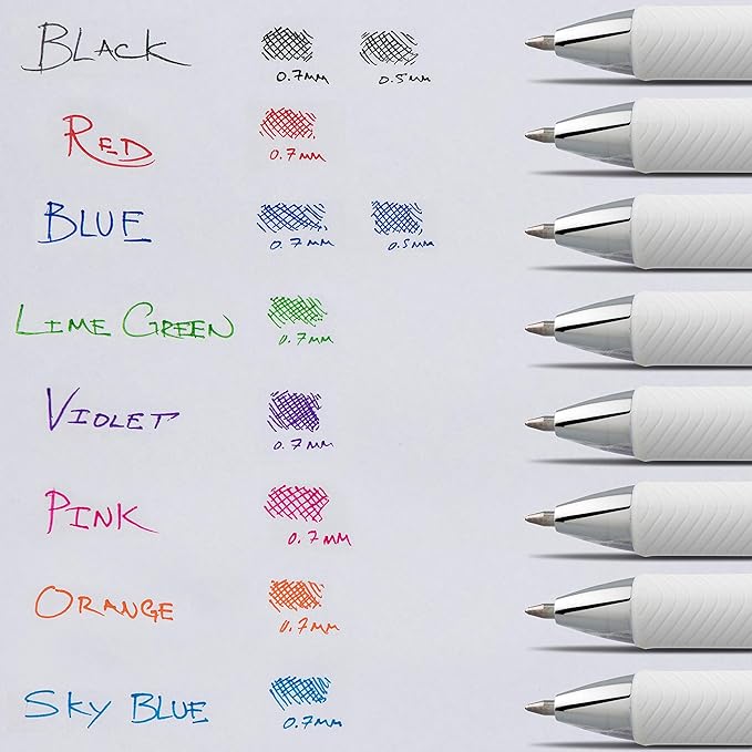 Pentel EnerGel Pearl RTX Retractable Liquid Gel Pen, (0.7mm), Medium Line, Needle Tip, Black Ink, 12 pack (BLN77PW-A)
