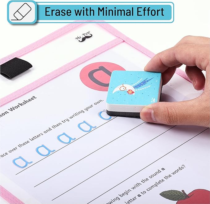 Mr. Pen- Mini Magnetic Dry Erase Erasers, 2" x 2", 24 Pack, Boho Style, Small Magnetic Whiteboard Dry Erase Erasers Bulk for Kids, Teachers, Students and Classroom Supplies