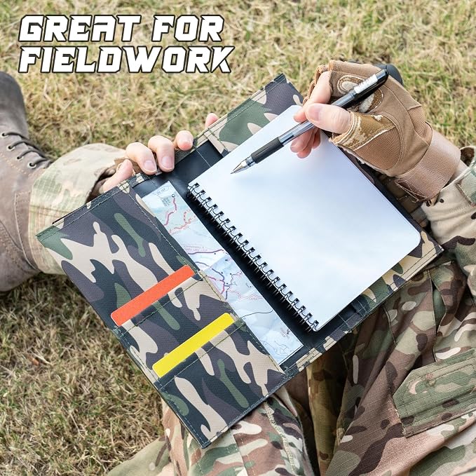KOSIBATE OCP Military Log Book Cover, 5.5”X 8” Army Tactical Notebook,OCP Green Book Protective Holder(Camogreen,Only Cover)
