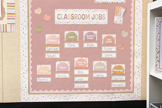 Teacher Created Resources Terrazzo Tones Classroom Jobs Mini Bulletin Board (TCR7209)