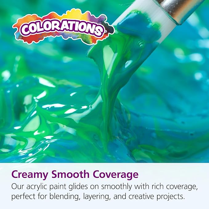 Colorations Artist Quality Acrylic Turquoise Paint - 16 oz (473ml) - Made in United States, Paraben-Free, Non-Toxic, Acrylic Paint for Adults and Kids