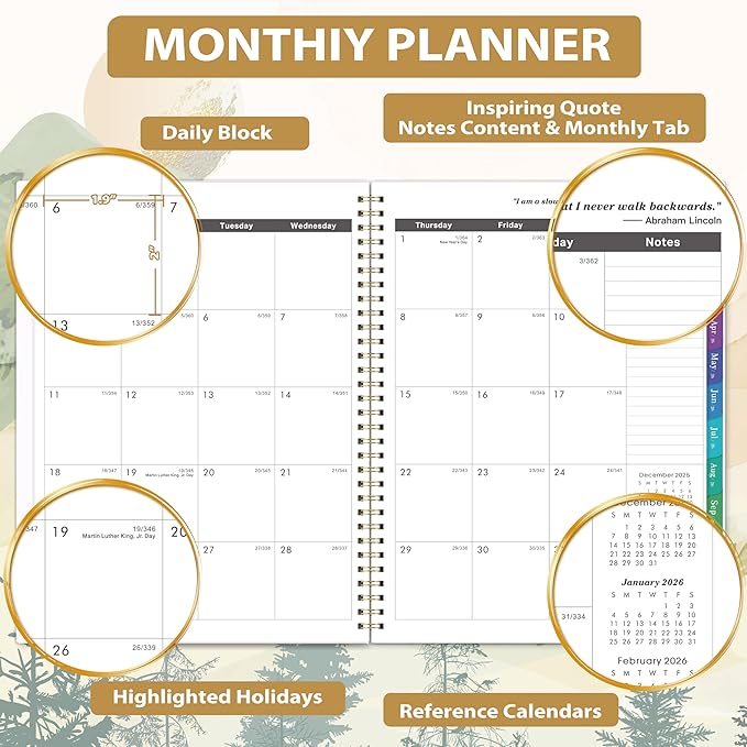 2026-2028 Monthly Calendar Planner - 9" × 11", Large 3 Year Monthly Planner, MAY. 2026 - DEC. 2028, Large Calendar with Tab, Premium Paper, Back Pockets