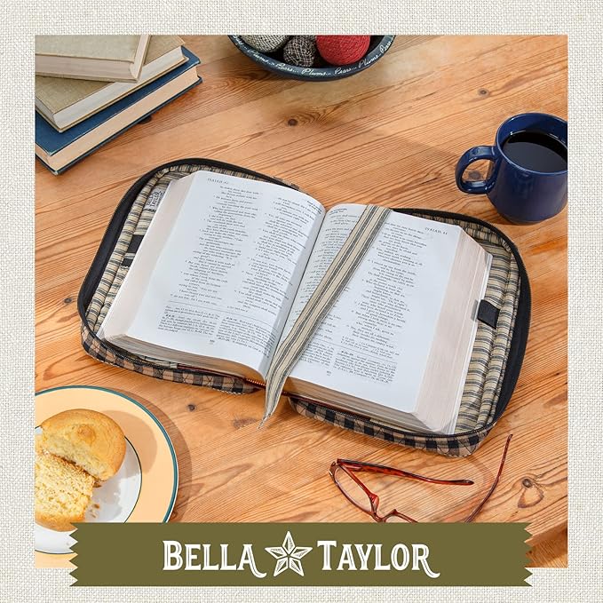 Bella Taylor Quilted Bible Cover for Women - Large Study Bible Case - Farmhouse Star