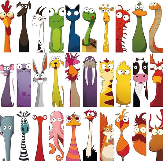 Funny Book Marks for Kids,Christmas Bookmarks,30Pack Book Marks for Reading Kids,Books Lovers,Students,Creative Cartoon Page Holders,Special Kid Bookmarks for Christmas/Easter/Birthday/School Rewards.