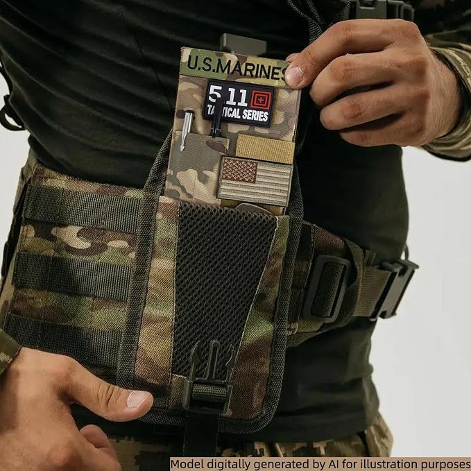 OCP Military Notebook Cover, Tactical Notebook Cover for Men, 5.5"X 7.5" OCP Green Book Protective Covers Oxford Cloth for Protecting Notes, Book (Army Green)
