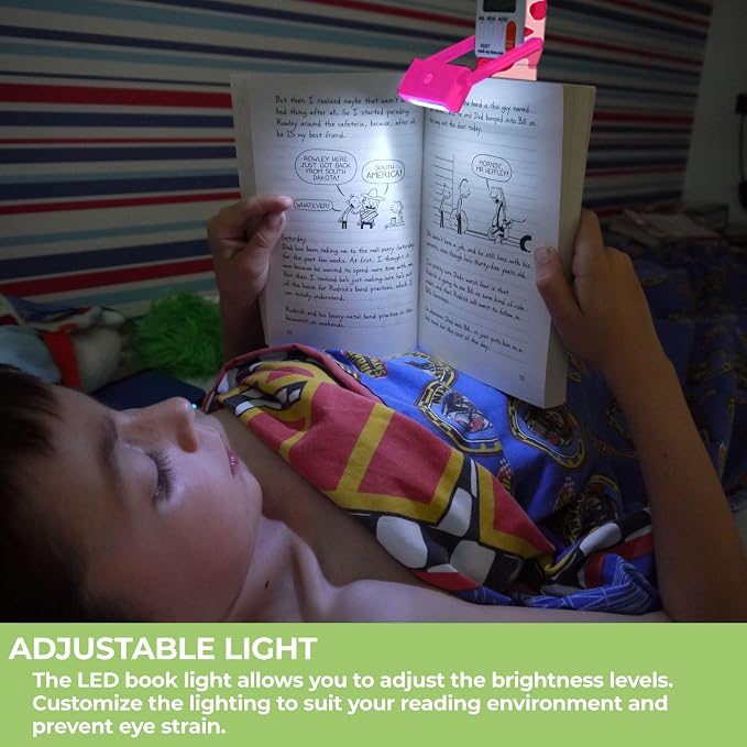 Mark-My-Time Digital Bookmark and LED Book Light - Timer and Bookmark for Kids with LED Book Light, Cool Bookmarks and Reading Incentives, Christmas Gift & Stocking Stuffer - Pink Camo