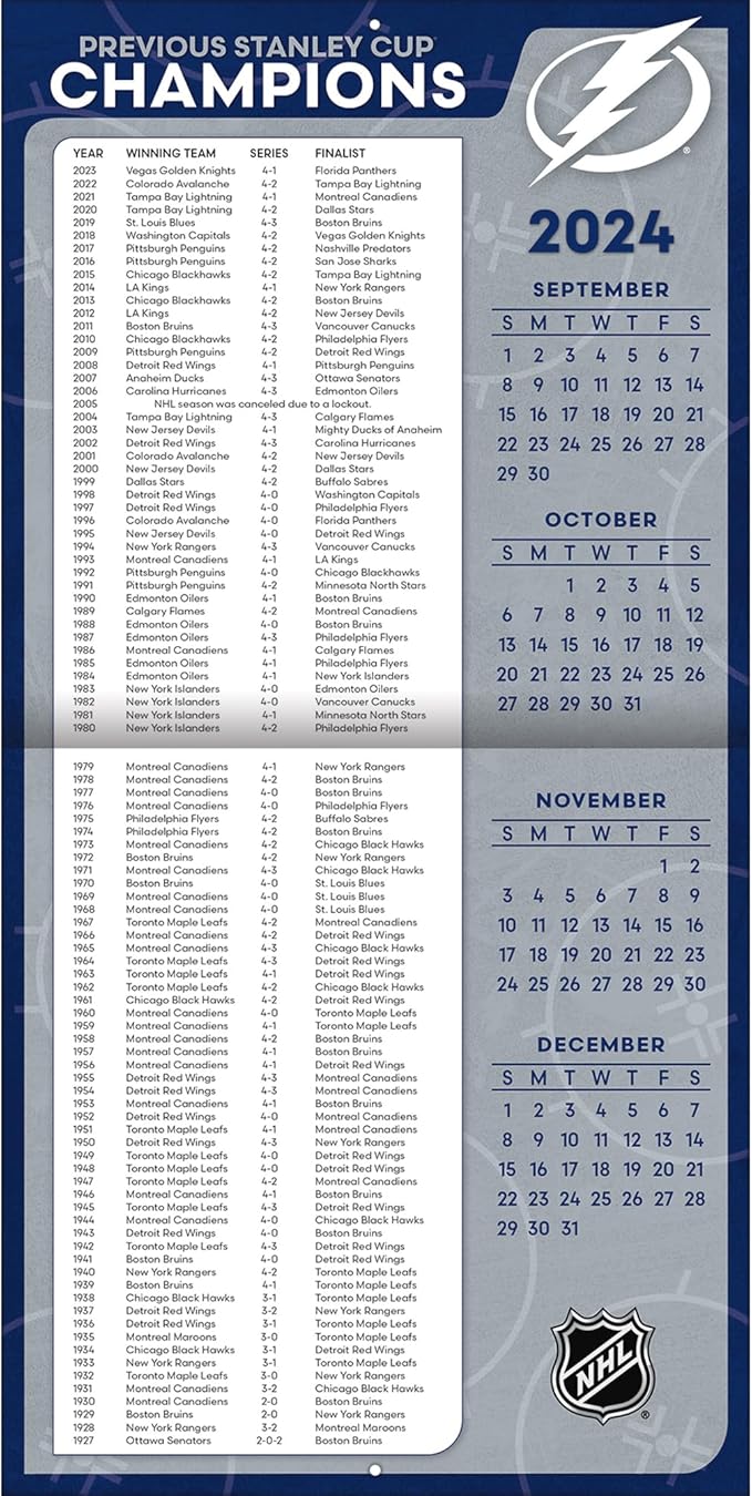 Turner Licensing, NHL Tampa Bay Lightning 2025 Wall Calendar