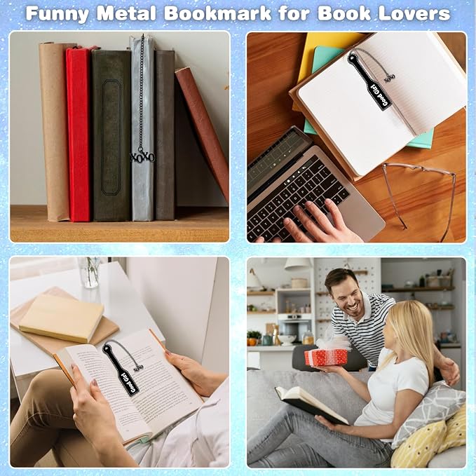 Funny Bookmarks for Women, Book Accessories for Reading Lovers Men Writers Friends Teachers Coworker Family Teens Boys Girls, Inspirational Reading Gifts for Christmas New Year Birthday Graduation