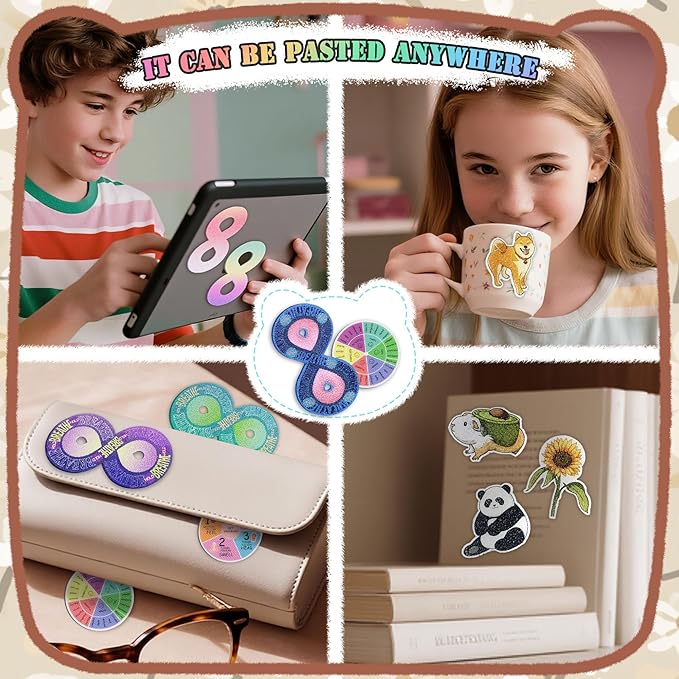 Calm Stickers for Anxiety Sensory Stickers Anti Stress Tactile Textured Stickers Combined with Breathing Exercise for Fidget Strips Suitable for Students and Adults