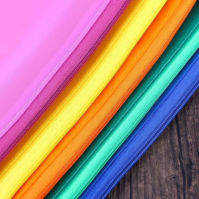 Operitacx 12pcs Portable Mesh Zipper File Bags Pvc Pencil Cases for Office School Supplies Random Color Stationery Document Storage Pouches