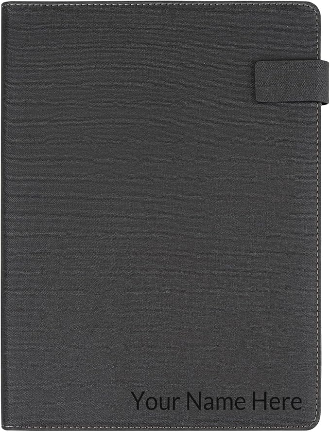 Personalized Portfolio Gift for Men, Office Gifts for Men Coworker Employee Staff Clerk, Padfolio Folder with Pocket & Card Holders, Birthday Gift for Men Husband Boyfriend Son Dad Fathers Day Husband