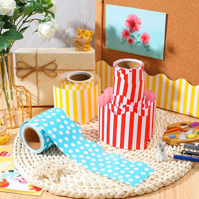 Kisston 120 Feet Bulletin Board Border Classroom Bulletin Board Decor Set Self Stick Back to School Chalkboard Whiteboard Decorations for School Office Classroom Decor Party Supplies