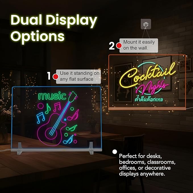 Led Drawing Board,13 Light Effects, Include Adapter, Drawing Paper, Glow Doodle LED Note Board with Colors, Neon Light Up Drawing Tablet, Gifts for Kids, Easter Gifts for Girls, Birthday Gift Ideas