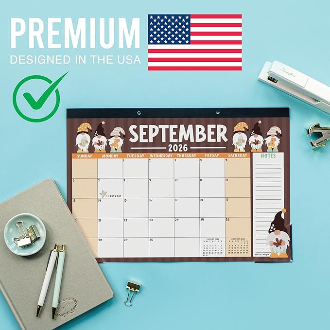Hadley Designs Large Teacher Desk Calendar 2026-2027 - Desktop Calendar 2026, 18-Month Desk Calendars for Home, Office & Classroom, Cute Classroom Must Haves, Teacher Appreciation Gifts