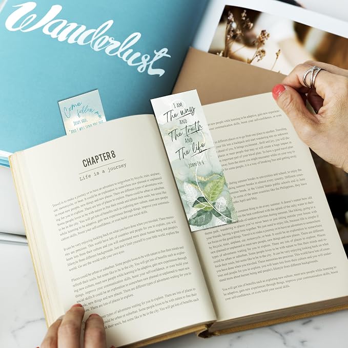 96 pcs Christian Bookmarks Bulk: Watercolor Scripture Bible Verse Book Mark, Inspirational Religious Book Markers for Women, Gifts for Bible Study Church Groups Classroom Sunday Shool Office Supplies