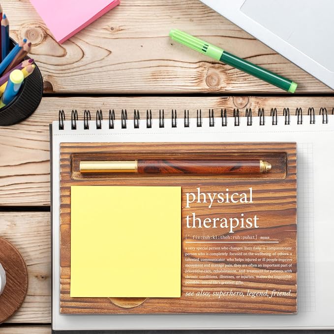 Appreciation Gifts for Physical Therapist Sticky Note Holder, Thank You Gift PT Assistant Week Gifts Self-Stick Note Pad Holders for Therapist Clinic Hospital TZP69