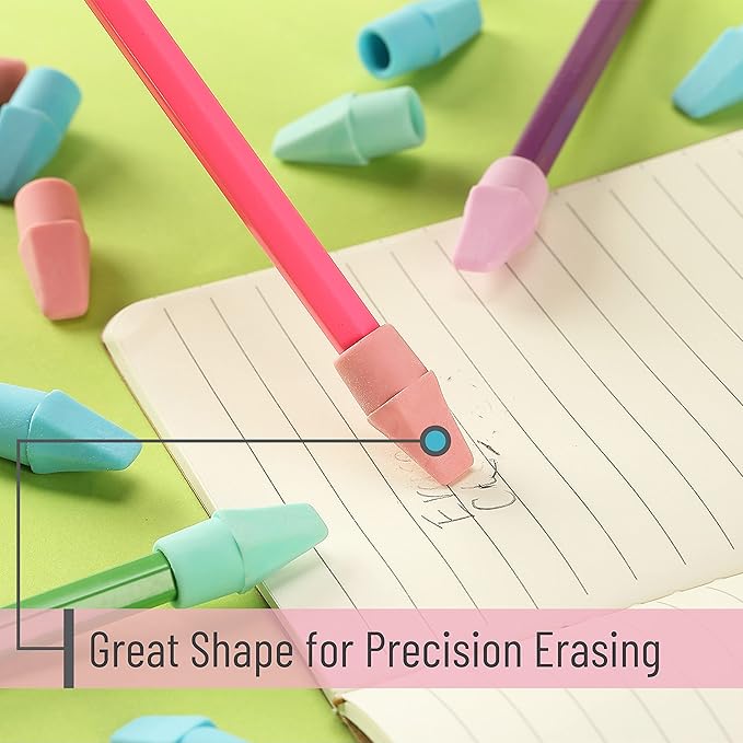 Mr. Pen- Erasers for Pencils, Pencil Top Erasers, Eraser, Pastel Colors, 120 Pack