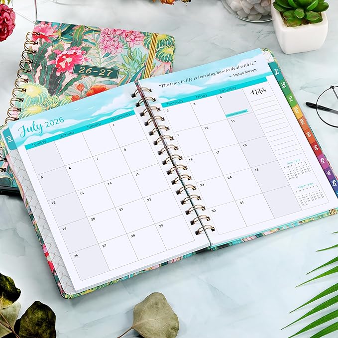 2026-2027 Planner - Academic Planner 2026-2027 from July 2026 - June 2027 with To-Do List, 6.3'' x 8.4'', Strong Twin-Wire Binding, Inner Pocket, Elastic Closure