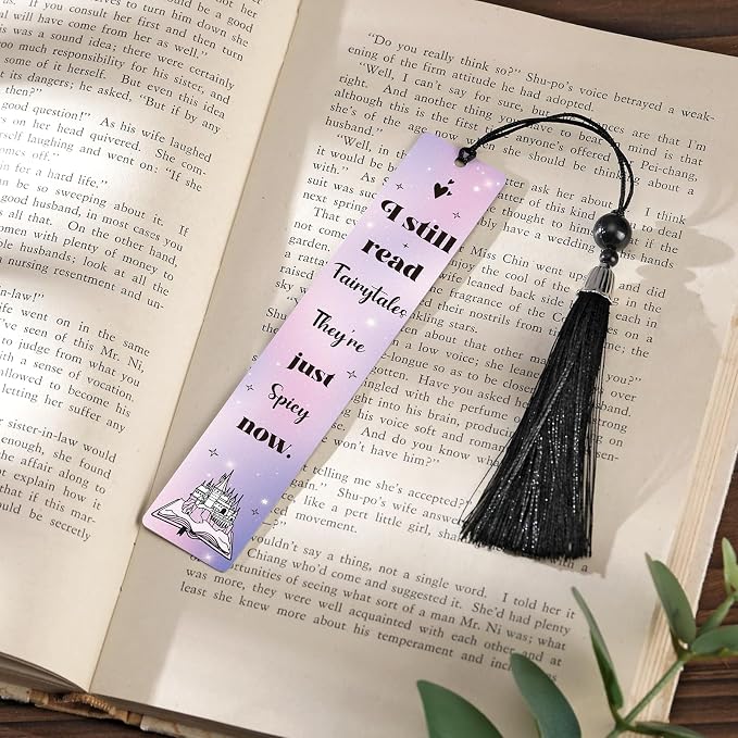 Smut Bookmark Gift for Women - Funny Spicy Bookmarks for Reading Fairytale Lovers Personalized Smutty Metal Page Maker Tassel Accessories for Adults Friend Readers Birthday World Book Day