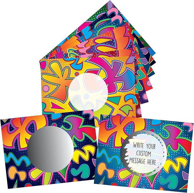 My Scratch Offs - Customizable Scratch-Off Cards Graffiti Design for Prizes, Classroom Rewards & Teacher Supplies, 50 Pack
