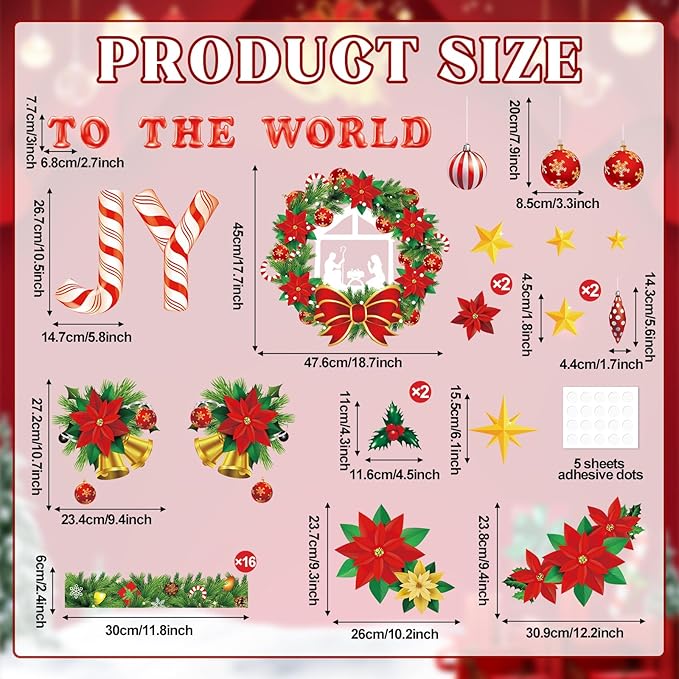 Christmas Nativity Bulletin Board Decorations Religious Joy to The World Classroom Decoration Christian Xmas Wreath Cutouts for Winter Holiday Home Office Church Sunday School Chalkboard Wall Supplies