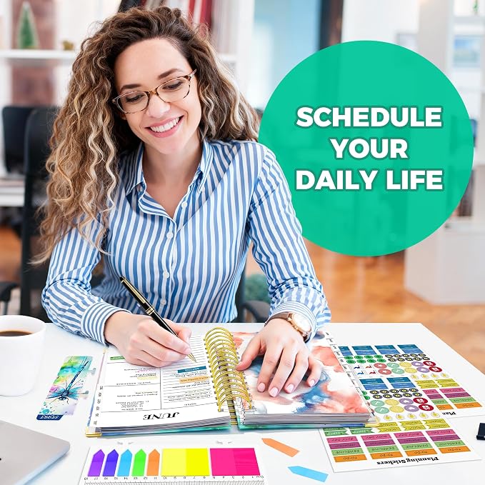 Planner 2026-2027, 18 Month Weekly and Monthly Academic Planner, July. 2026 - Dec. 2027, 6.6" x 8.3" A5 Hardcover Calendar Planner with Page Tabs, Separator Page, Inner Pocket, Bookmark, Stickers, Sticky Note Set
