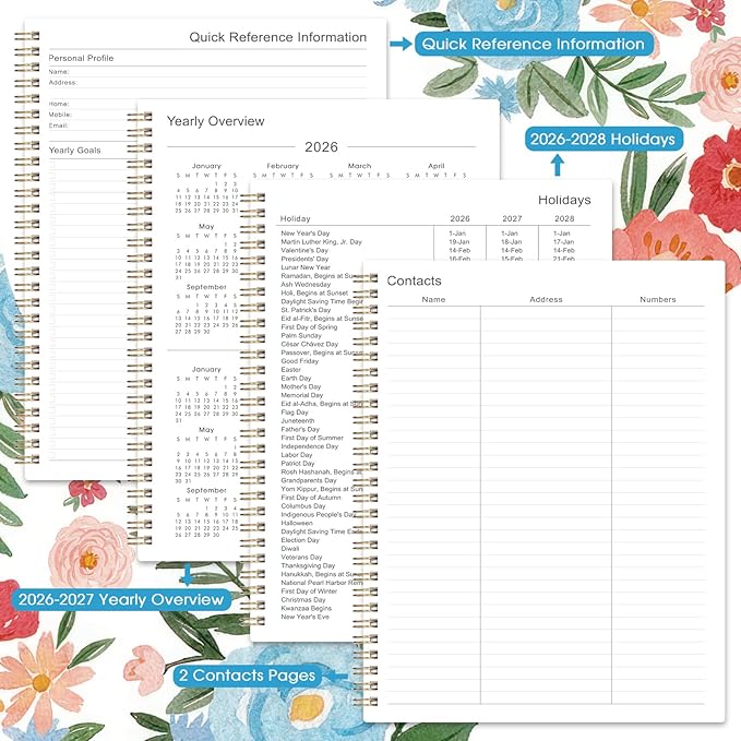 Planner 2026-2027 - 2026-2027 Planner Weekly and Monthly, July 2026 - June 2027, 9" x 11", Academic Planner 2026-2027, Calendar Planner, Printed Tabs, Holidays, Twin-wire Binding