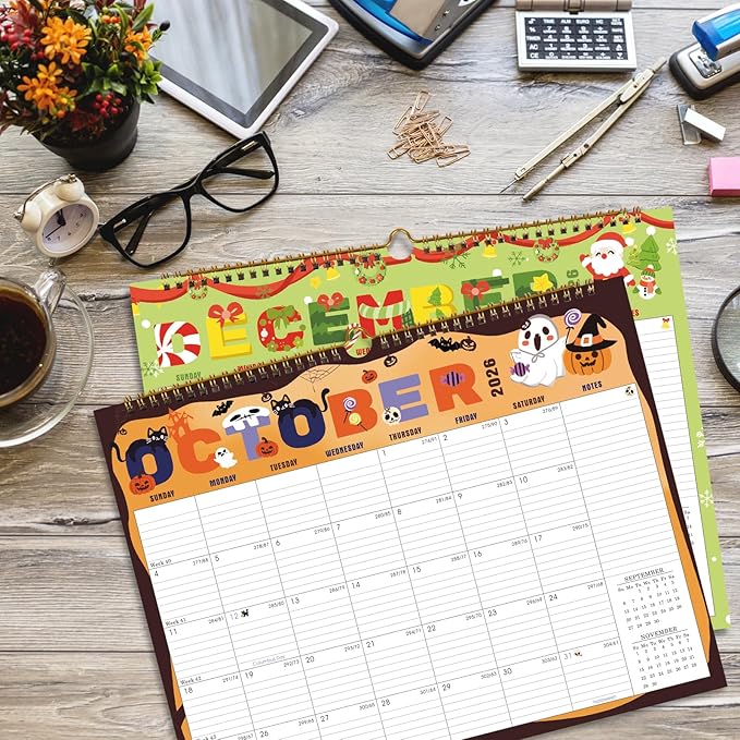 Lbylyhxc 2026 Calendar - 18 Monthly Wall Calendar 2026 from January 2026 to June 2027, 14.8 x 11.5 Inches.Thick Paper includes major holidays and dedicated space for notes and important dates (Wall Calendar Festivals)