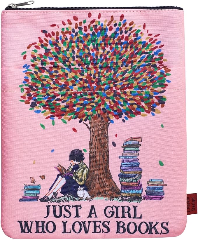Book Sleeve for Book Lovers, Bookish Book Protector, Book Covers for Paperbacks, Washable Fabric, Book Sleeves with Zipper, Medium 11 Inch X 8.7 Inch