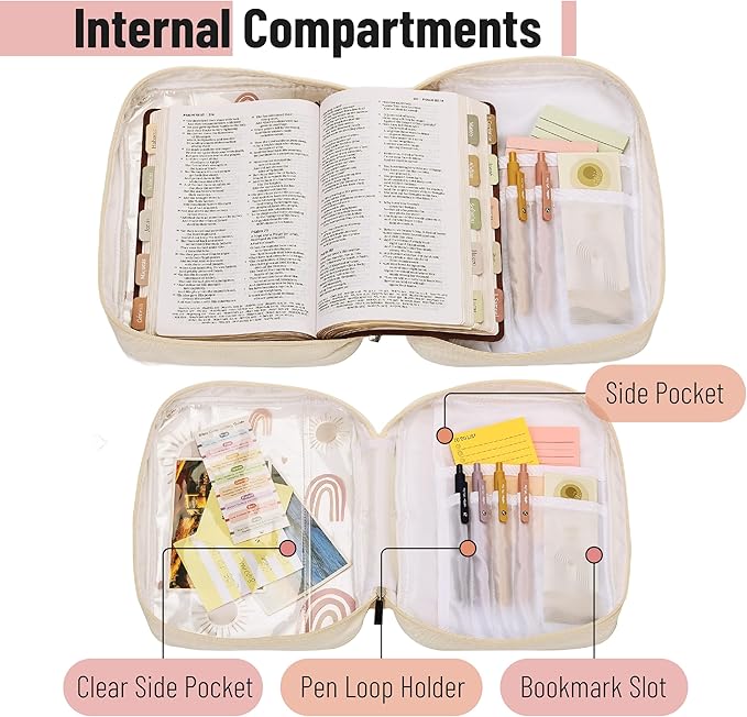 Mr. Pen- Bible Cover Case, Carrying Book Case with Durable Handle, Bible Protective Church Bag for Men & Women, Christian Gifts, Clear