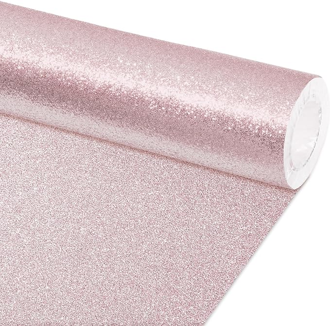 Qyeahkj 17in x 20ft Glitter Bulletin Board Paper Roll Bulletin Board Background Paper Fade Resistant Classroom Decoration Poster Art Craft Home Wall Education Decor Supplies Pink