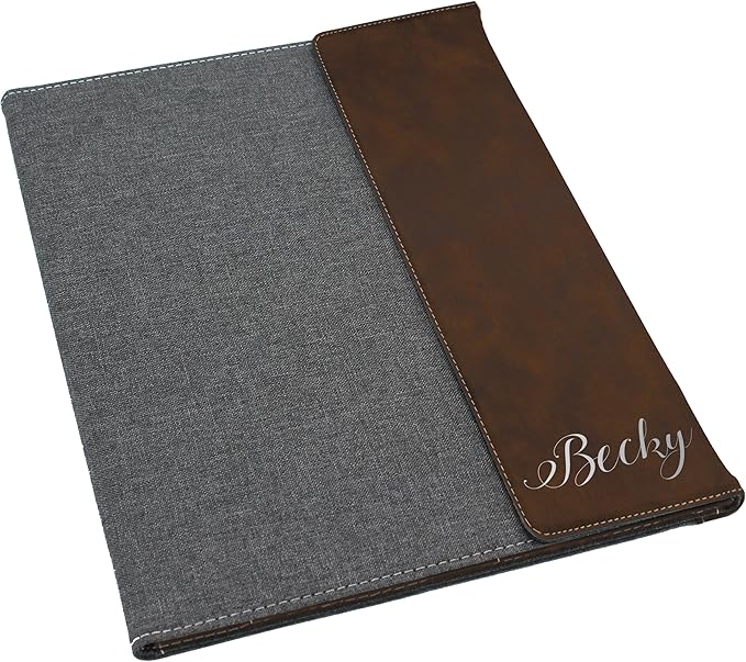 My Personal Memories Personalized Portfolio with Custom Monogrammed Flap - Engraved Teacher, Student, Business, Man, Woman, Gift (Rawhide Flap)