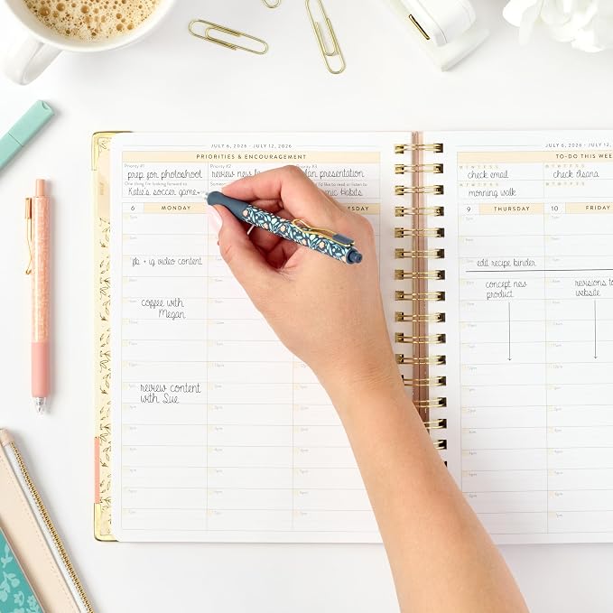 PPP Work Planner 2026-2027 | 12-Month Weekly Calendar (Start Monday) | Vertical Weekly Layout | Monthly Review Pages | Budgeting & Goal Tracker Pages | Customizable Checklists for Routines & Daily Goals