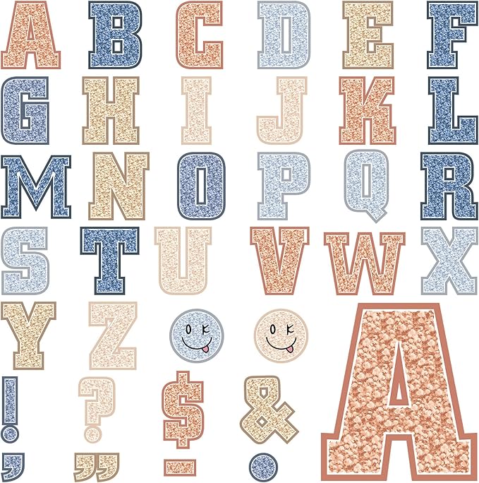 136 Pcs 12 in Extra Large Pastel Christmas Bulletin Board Letter Big Alphabet Letter Cutout Sticker Punctuation with Adhesive Dot Colorful Poster Classroom Wall School Decor(Morandi)