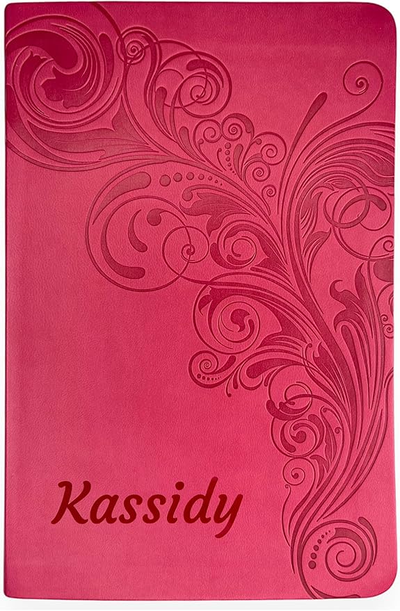 Personalized KJV Reference Bible Faux Leather Large Print Size | Custom with Name | Gift for Christian & Religious Celebrations | Pink