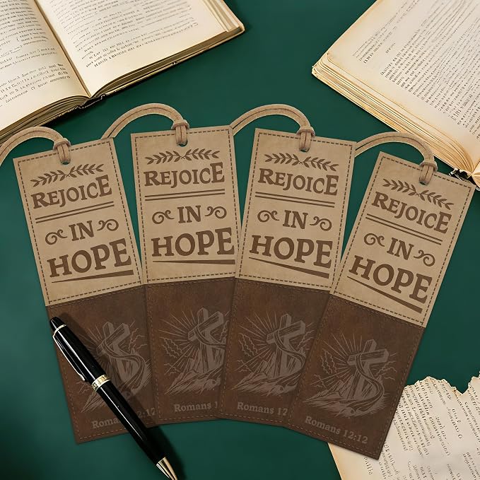 1PC Leather Bookmark Bible Bookmarks for Reading Women Men Book Lovers Gifts, Stitched Religious Christian Bookmark Page Markers Inspirational Bible Verse Scripture Book Marks (Vintage-2-Cross)