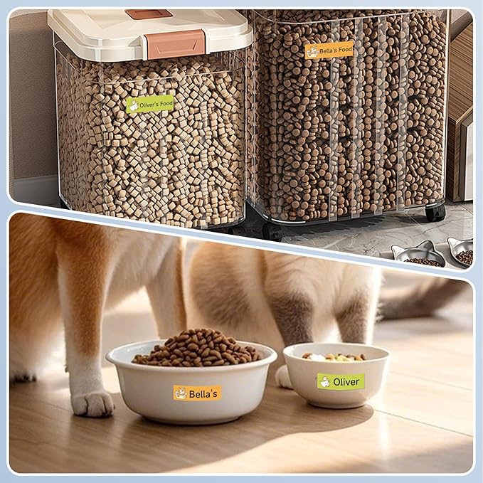 Thermal Labels DETONGER 1/2 Width Compatible Tape Refills Label Stickers Film Coatedfor Label Maker Tapes Home Office School Business Use Sticky Liquid-Proof 0.5"×1.6"(12×40mm) Dog