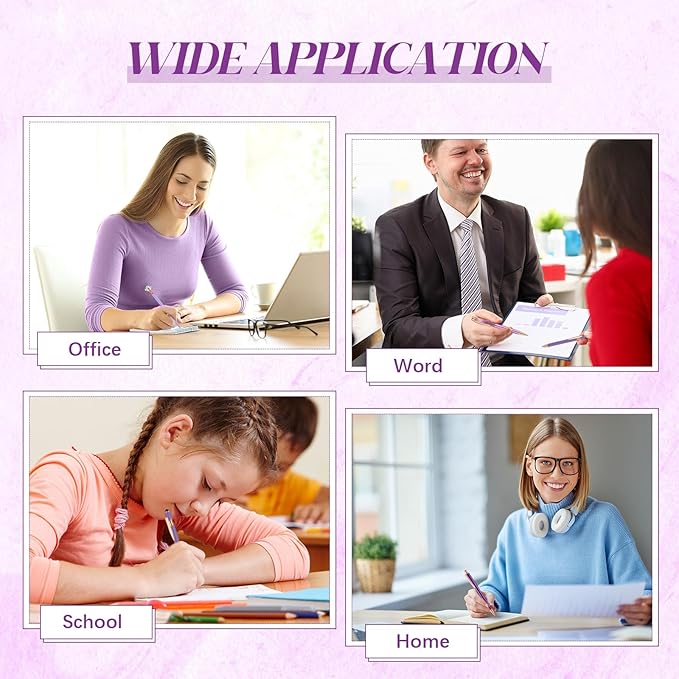 Sabary 8 Pcs Purple Pens with Pen Holder for Desk Glitter Crystal Diamond Cute Ballpoint Fancy Pencil Holder Bling Desk Organizer for Women Girls School Office Supplies Wedding Graduation Gifts