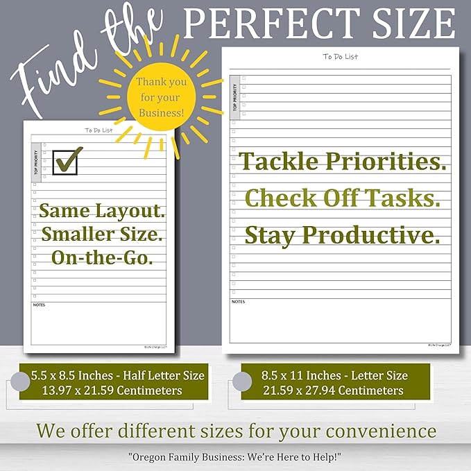 To Do List Planner Notepads, 2 Pack, 50 Pages Each (100 Total), Undated ToDo Checklist with Priority & Notes Sections, Daily Task Organizer for Work, Projects & Home, 8.5 x 5.5 Half Letter, Portrait – Life Charge