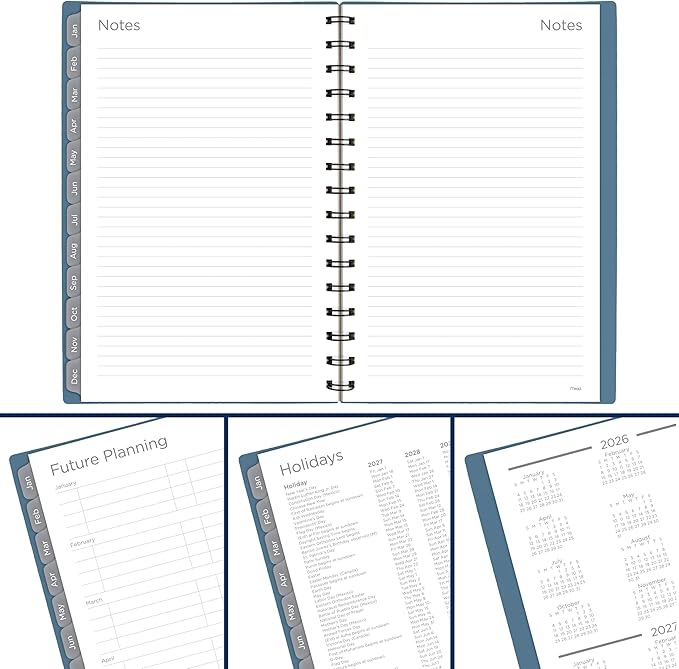 Mead 2027 Planner, Weekly & Monthly, 15-Month Oct-Dec, 5.5" x 8.5", Composure Blue (1806-200-27)