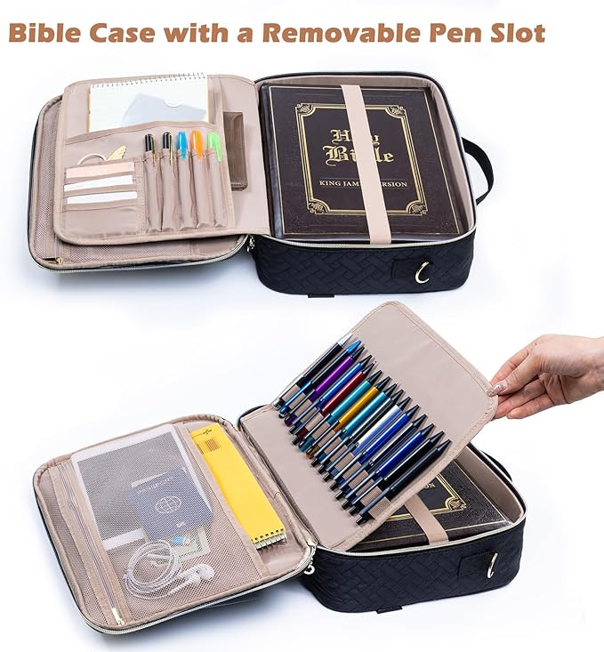 IMAGINING Bible Cover for Women - Stylish Large Bible Bag - Bible Case with Handles - Bible Carrying Case for Women - Bible Gift - Book Protector for Book Lovers