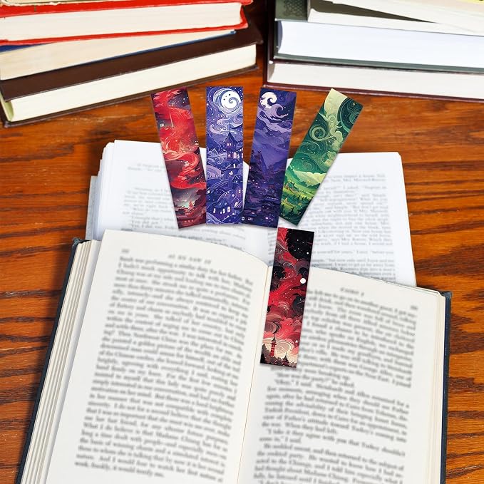 30 Pcs Fantasy Bookmarks for Kids Aesthetic Bookmark Watercolor Magic Bookmark for School Office Students Teens Book Reading Lovers Classroom Favors