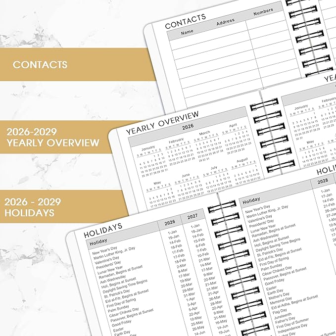 Pocket Planner 2026-2029 - 3 Year Planner/Calendar 2026-2029, July 2026 - June 2029, 6.2” x 4”, 3 Year Monthly Planner 2026-2029, 36 Monthly Tabs, Double-side Pocket, Holidays, Thick Paper