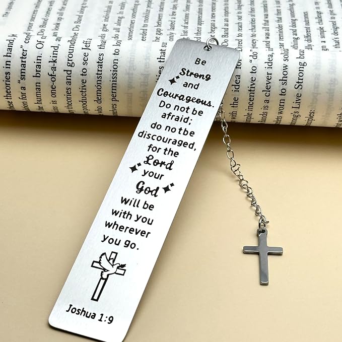 Graduation Gifts for Her Him Class of 2026 Senior Bookmark Bulk College High School Teen Girl Boy Friend Book Lover, 'Be Strong and Courageous' Bible Verse