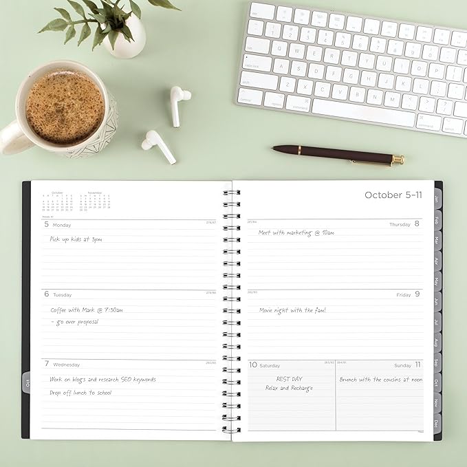 Mead 2027 Planner, Weekly & Monthly, 15-Month Oct-Dec, 8.5" x 11", Black (CRW6200527)