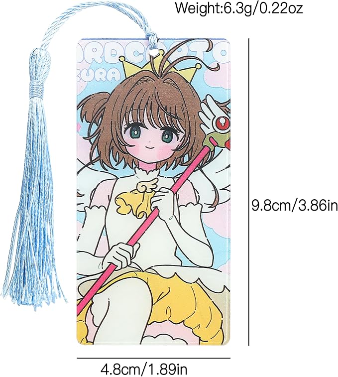Anime Magic Cards Captor Sakura Bookmarks Set - Sweet Cartoon Cute Book Marks for Reading Women Men Anime Fans, Book Accessories Collection Decor Hangings Gifts (Acrylic Style 10)