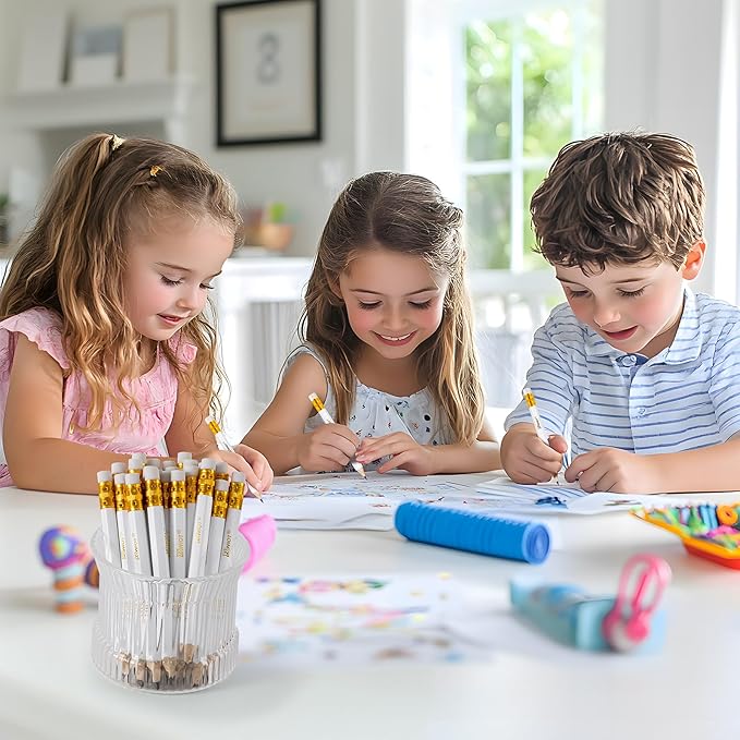 ZWlOT Golf Pencils with Eraser, #2 HB Half,4" Mini,Pre-Sharpened,120/200/320 Count Pencils Wood Cased Short for Classroom, Office, School, Wedding and Party Game(White-320pcs)