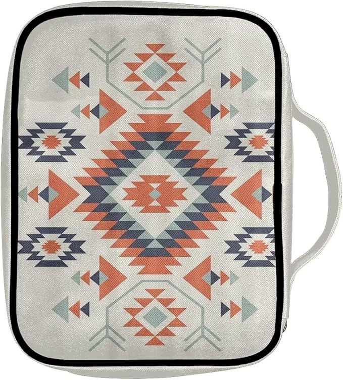 Suobstales Aztec Style Bible Cover Case Tribal Geometry Print Carrying Book Case Church Bag Bible Protective with Handle,Gift for Men, Women, Father, Mother